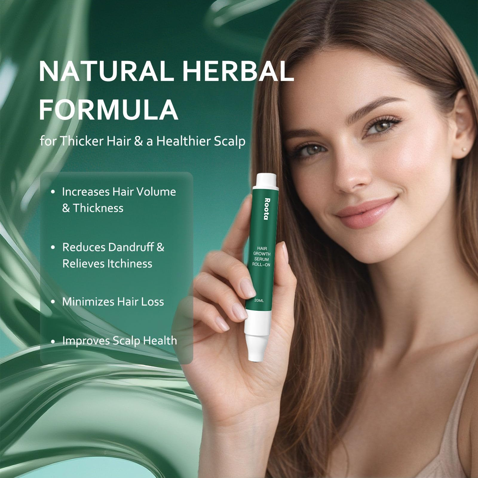Roota Hair Growth Serum Roll-On – Natural Herbal Formula
